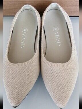 Vivaia Aria Pointed Toe Flats Nude Beige Size 6 US (37 EU)